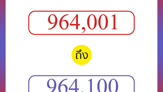 วิธีนับตัวเลขภาษาอังกฤษ 964001 ถึง 964100 เอาไว้คุยกับชาวต่างชาติ