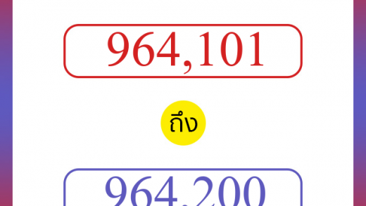 วิธีนับตัวเลขภาษาอังกฤษ 964101 ถึง 964200 เอาไว้คุยกับชาวต่างชาติ