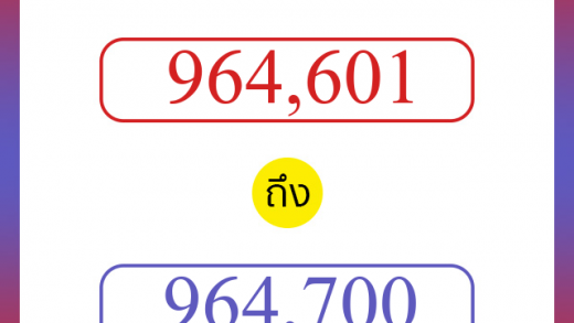 วิธีนับตัวเลขภาษาอังกฤษ 964601 ถึง 964700 เอาไว้คุยกับชาวต่างชาติ