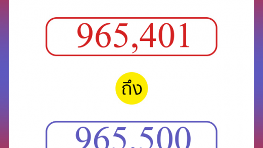 วิธีนับตัวเลขภาษาอังกฤษ 965401 ถึง 965500 เอาไว้คุยกับชาวต่างชาติ