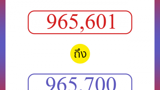 วิธีนับตัวเลขภาษาอังกฤษ 965601 ถึง 965700 เอาไว้คุยกับชาวต่างชาติ