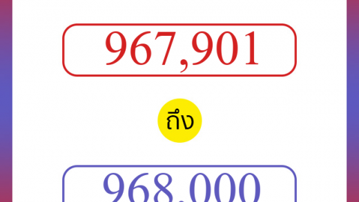 วิธีนับตัวเลขภาษาอังกฤษ 967901 ถึง 968000 เอาไว้คุยกับชาวต่างชาติ