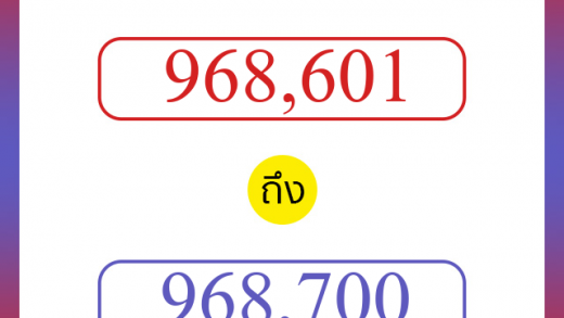 วิธีนับตัวเลขภาษาอังกฤษ 968601 ถึง 968700 เอาไว้คุยกับชาวต่างชาติ