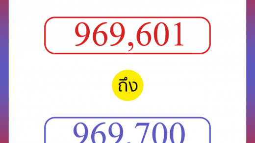 วิธีนับตัวเลขภาษาอังกฤษ 969601 ถึง 969700 เอาไว้คุยกับชาวต่างชาติ