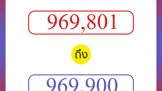วิธีนับตัวเลขภาษาอังกฤษ 969801 ถึง 969900 เอาไว้คุยกับชาวต่างชาติ
