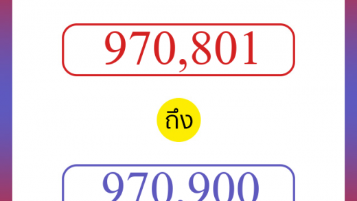 วิธีนับตัวเลขภาษาอังกฤษ 970801 ถึง 970900 เอาไว้คุยกับชาวต่างชาติ