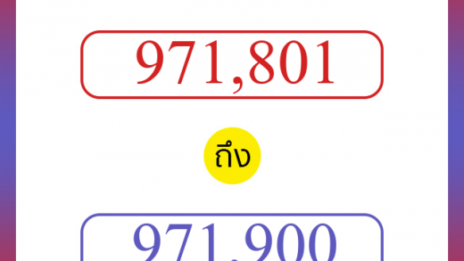 วิธีนับตัวเลขภาษาอังกฤษ 971801 ถึง 971900 เอาไว้คุยกับชาวต่างชาติ