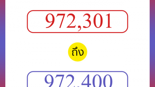 วิธีนับตัวเลขภาษาอังกฤษ 972301 ถึง 972400 เอาไว้คุยกับชาวต่างชาติ