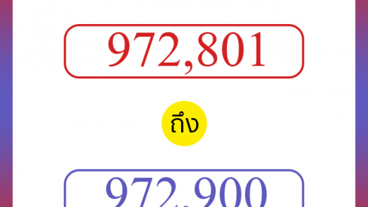 วิธีนับตัวเลขภาษาอังกฤษ 972801 ถึง 972900 เอาไว้คุยกับชาวต่างชาติ