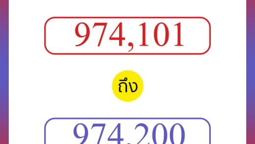 วิธีนับตัวเลขภาษาอังกฤษ 974101 ถึง 974200 เอาไว้คุยกับชาวต่างชาติ