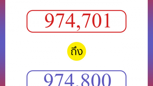 วิธีนับตัวเลขภาษาอังกฤษ 974701 ถึง 974800 เอาไว้คุยกับชาวต่างชาติ