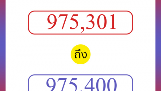 วิธีนับตัวเลขภาษาอังกฤษ 975301 ถึง 975400 เอาไว้คุยกับชาวต่างชาติ
