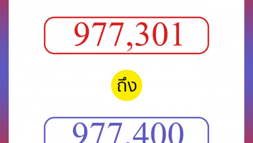 วิธีนับตัวเลขภาษาอังกฤษ 977301 ถึง 977400 เอาไว้คุยกับชาวต่างชาติ