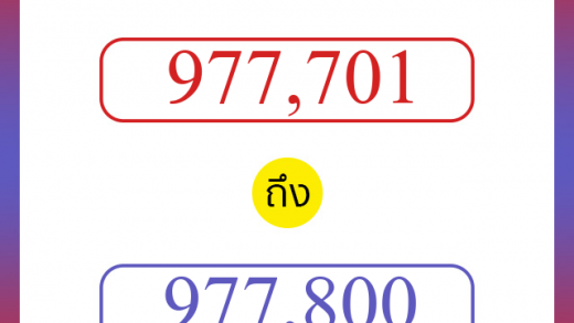 วิธีนับตัวเลขภาษาอังกฤษ 977701 ถึง 977800 เอาไว้คุยกับชาวต่างชาติ