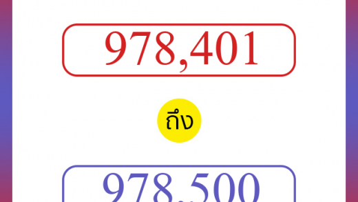 วิธีนับตัวเลขภาษาอังกฤษ 978401 ถึง 978500 เอาไว้คุยกับชาวต่างชาติ