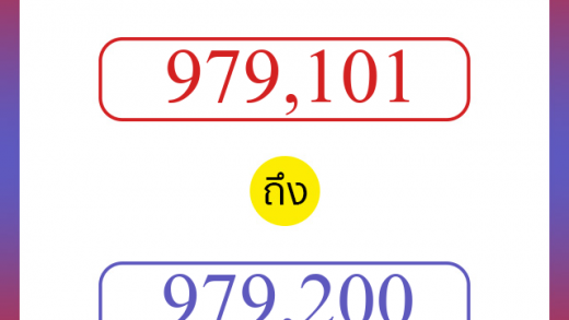 วิธีนับตัวเลขภาษาอังกฤษ 979101 ถึง 979200 เอาไว้คุยกับชาวต่างชาติ