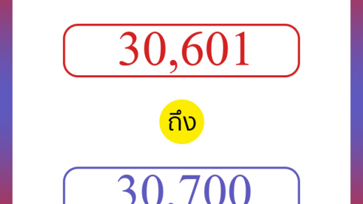 วิธีนับตัวเลขภาษาอังกฤษ 30601 ถึง 30700 เอาไว้คุยกับชาวต่างชาติ