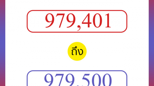 วิธีนับตัวเลขภาษาอังกฤษ 979401 ถึง 979500 เอาไว้คุยกับชาวต่างชาติ