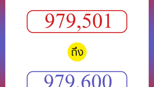 วิธีนับตัวเลขภาษาอังกฤษ 979501 ถึง 979600 เอาไว้คุยกับชาวต่างชาติ