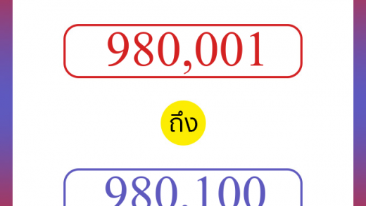 วิธีนับตัวเลขภาษาอังกฤษ 980001 ถึง 980100 เอาไว้คุยกับชาวต่างชาติ