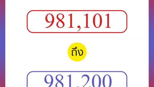 วิธีนับตัวเลขภาษาอังกฤษ 981101 ถึง 981200 เอาไว้คุยกับชาวต่างชาติ