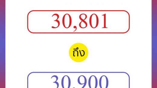 วิธีนับตัวเลขภาษาอังกฤษ 30801 ถึง 30900 เอาไว้คุยกับชาวต่างชาติ