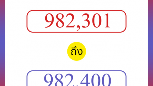 วิธีนับตัวเลขภาษาอังกฤษ 982301 ถึง 982400 เอาไว้คุยกับชาวต่างชาติ