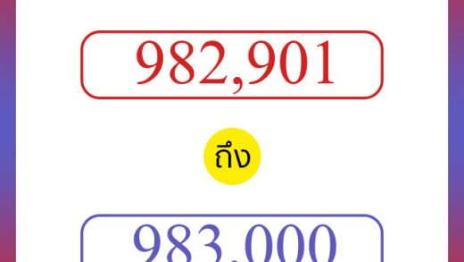 วิธีนับตัวเลขภาษาอังกฤษ 982901 ถึง 983000 เอาไว้คุยกับชาวต่างชาติ