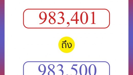 วิธีนับตัวเลขภาษาอังกฤษ 983401 ถึง 983500 เอาไว้คุยกับชาวต่างชาติ