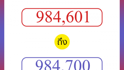 วิธีนับตัวเลขภาษาอังกฤษ 984601 ถึง 984700 เอาไว้คุยกับชาวต่างชาติ