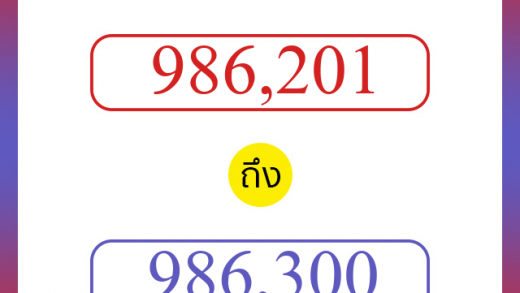 วิธีนับตัวเลขภาษาอังกฤษ 986201 ถึง 986300 เอาไว้คุยกับชาวต่างชาติ