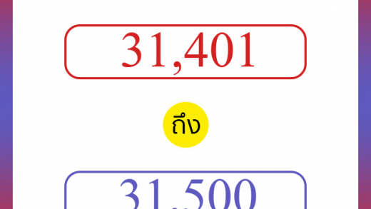 วิธีนับตัวเลขภาษาอังกฤษ 31401 ถึง 31500 เอาไว้คุยกับชาวต่างชาติ