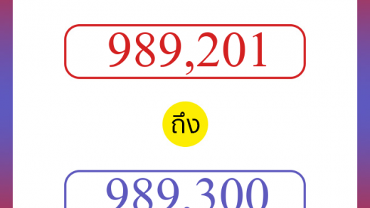วิธีนับตัวเลขภาษาอังกฤษ 989201 ถึง 989300 เอาไว้คุยกับชาวต่างชาติ