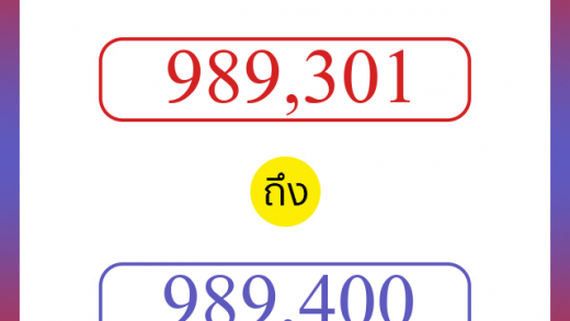 วิธีนับตัวเลขภาษาอังกฤษ 989301 ถึง 989400 เอาไว้คุยกับชาวต่างชาติ