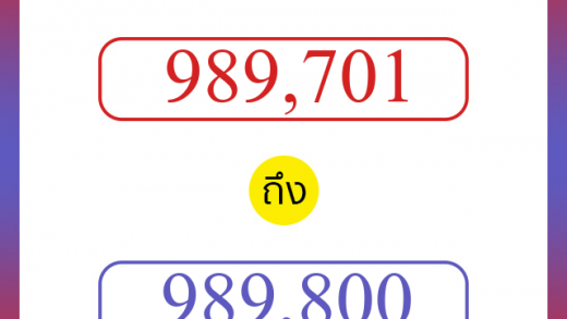 วิธีนับตัวเลขภาษาอังกฤษ 989701 ถึง 989800 เอาไว้คุยกับชาวต่างชาติ