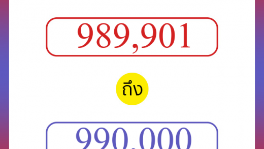 วิธีนับตัวเลขภาษาอังกฤษ 989901 ถึง 990000 เอาไว้คุยกับชาวต่างชาติ