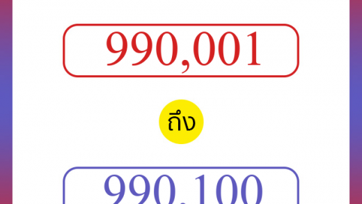 วิธีนับตัวเลขภาษาอังกฤษ 990001 ถึง 990100 เอาไว้คุยกับชาวต่างชาติ