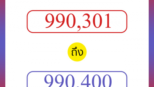 วิธีนับตัวเลขภาษาอังกฤษ 990301 ถึง 990400 เอาไว้คุยกับชาวต่างชาติ