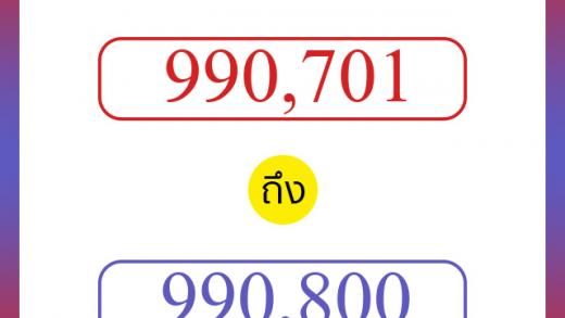 วิธีนับตัวเลขภาษาอังกฤษ 990701 ถึง 990800 เอาไว้คุยกับชาวต่างชาติ