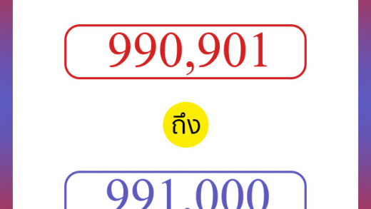 วิธีนับตัวเลขภาษาอังกฤษ 990901 ถึง 991000 เอาไว้คุยกับชาวต่างชาติ