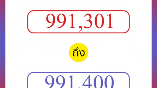 วิธีนับตัวเลขภาษาอังกฤษ 991301 ถึง 991400 เอาไว้คุยกับชาวต่างชาติ