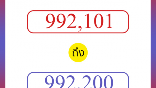 วิธีนับตัวเลขภาษาอังกฤษ 992101 ถึง 992200 เอาไว้คุยกับชาวต่างชาติ