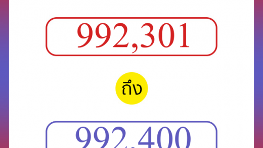 วิธีนับตัวเลขภาษาอังกฤษ 992301 ถึง 992400 เอาไว้คุยกับชาวต่างชาติ