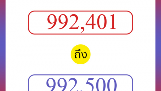 วิธีนับตัวเลขภาษาอังกฤษ 992401 ถึง 992500 เอาไว้คุยกับชาวต่างชาติ