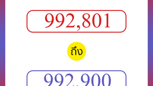 วิธีนับตัวเลขภาษาอังกฤษ 992801 ถึง 992900 เอาไว้คุยกับชาวต่างชาติ