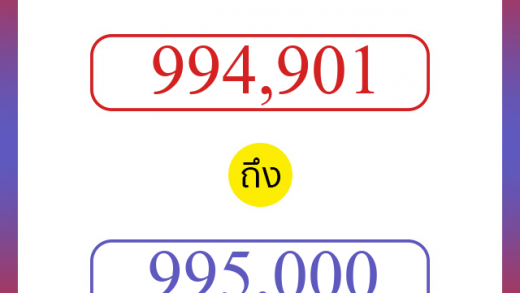 วิธีนับตัวเลขภาษาอังกฤษ 994901 ถึง 995000 เอาไว้คุยกับชาวต่างชาติ