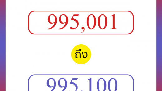 วิธีนับตัวเลขภาษาอังกฤษ 995001 ถึง 995100 เอาไว้คุยกับชาวต่างชาติ
