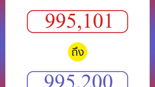 วิธีนับตัวเลขภาษาอังกฤษ 995101 ถึง 995200 เอาไว้คุยกับชาวต่างชาติ