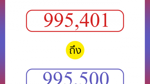 วิธีนับตัวเลขภาษาอังกฤษ 995401 ถึง 995500 เอาไว้คุยกับชาวต่างชาติ