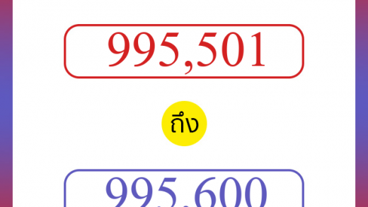 วิธีนับตัวเลขภาษาอังกฤษ 995501 ถึง 995600 เอาไว้คุยกับชาวต่างชาติ